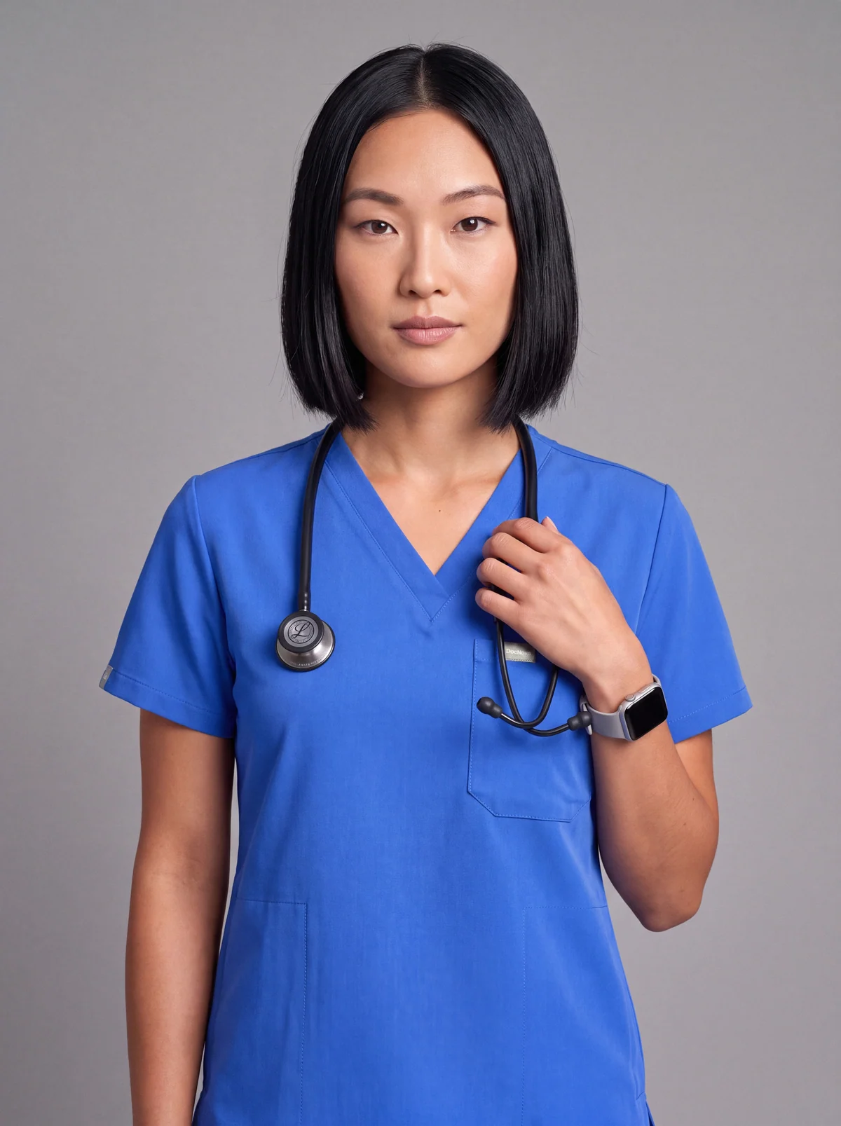 DocNova Women’s Premium Scrub Top – Royal Blue