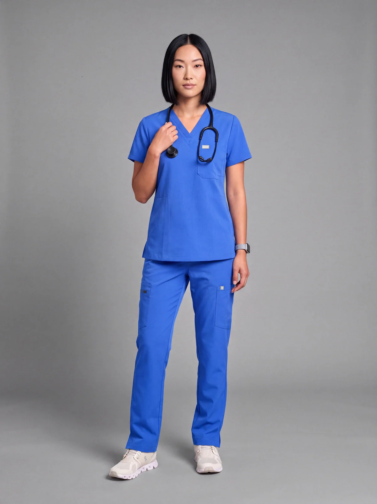 DocNova Women’s Premium Scrub Set – Royal Blue