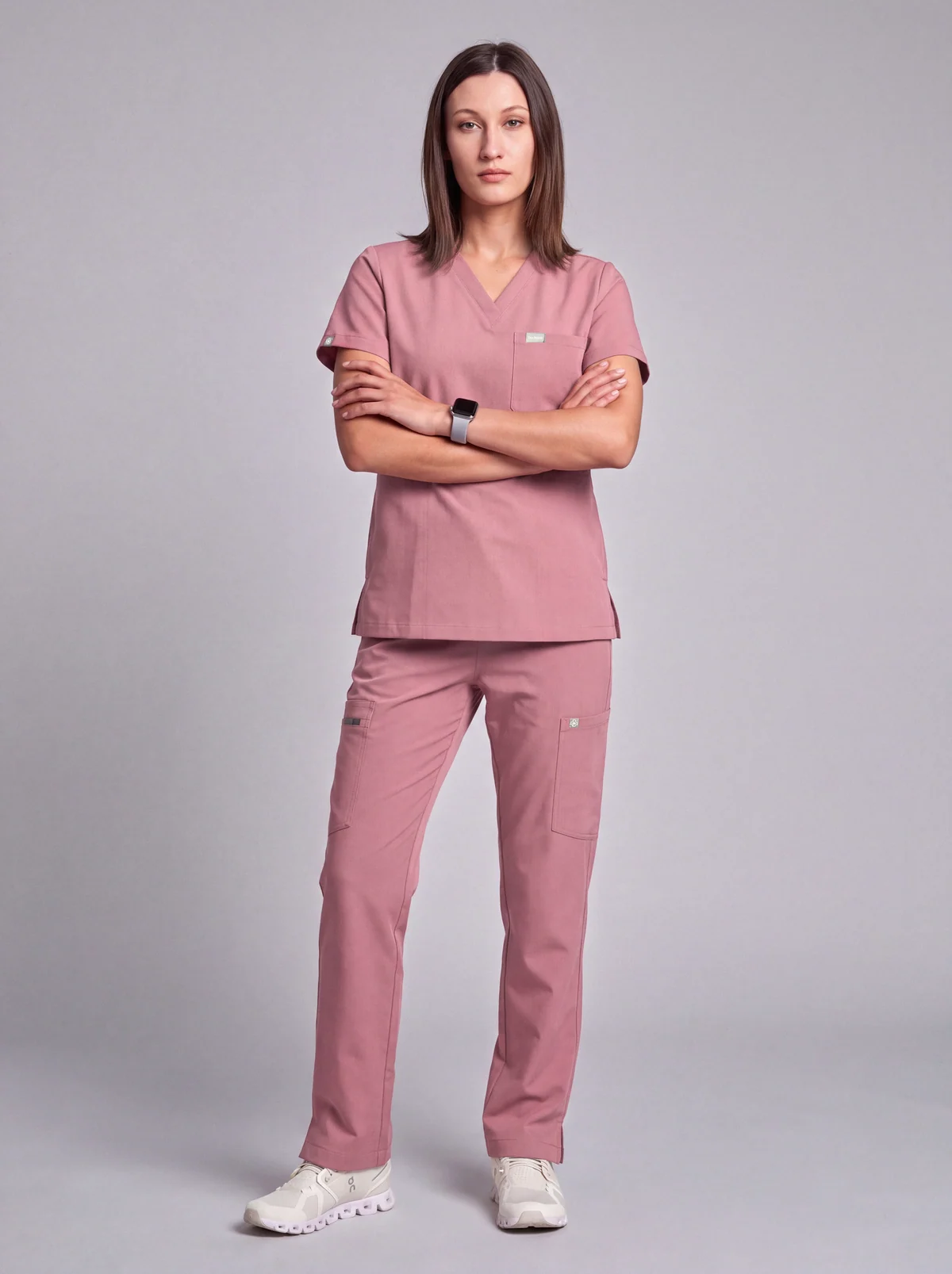 DocNova Women’s Premium Scrub Set – Pink