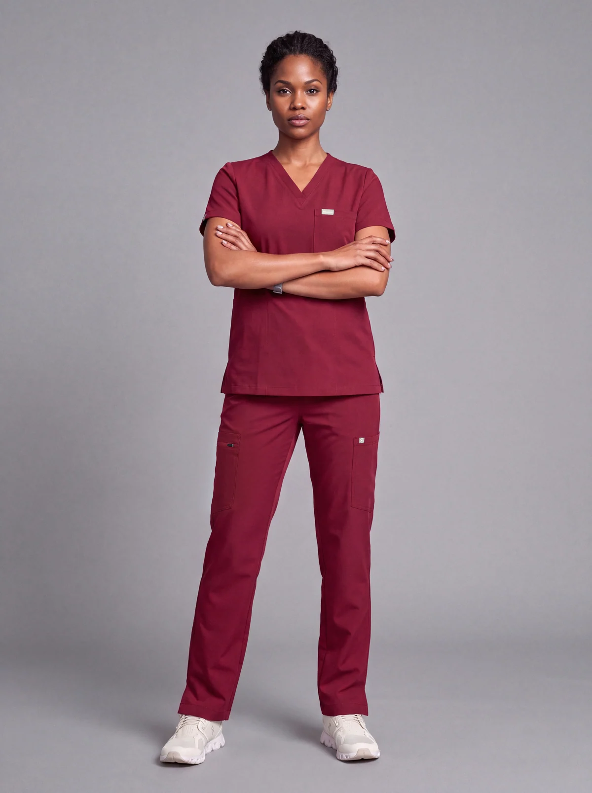 DocNova Women’s Premium Scrub Set – Burgundy