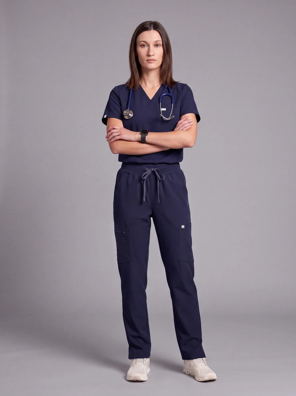 DocNova Women’s Premium Scrub Trousers – Navy Blue