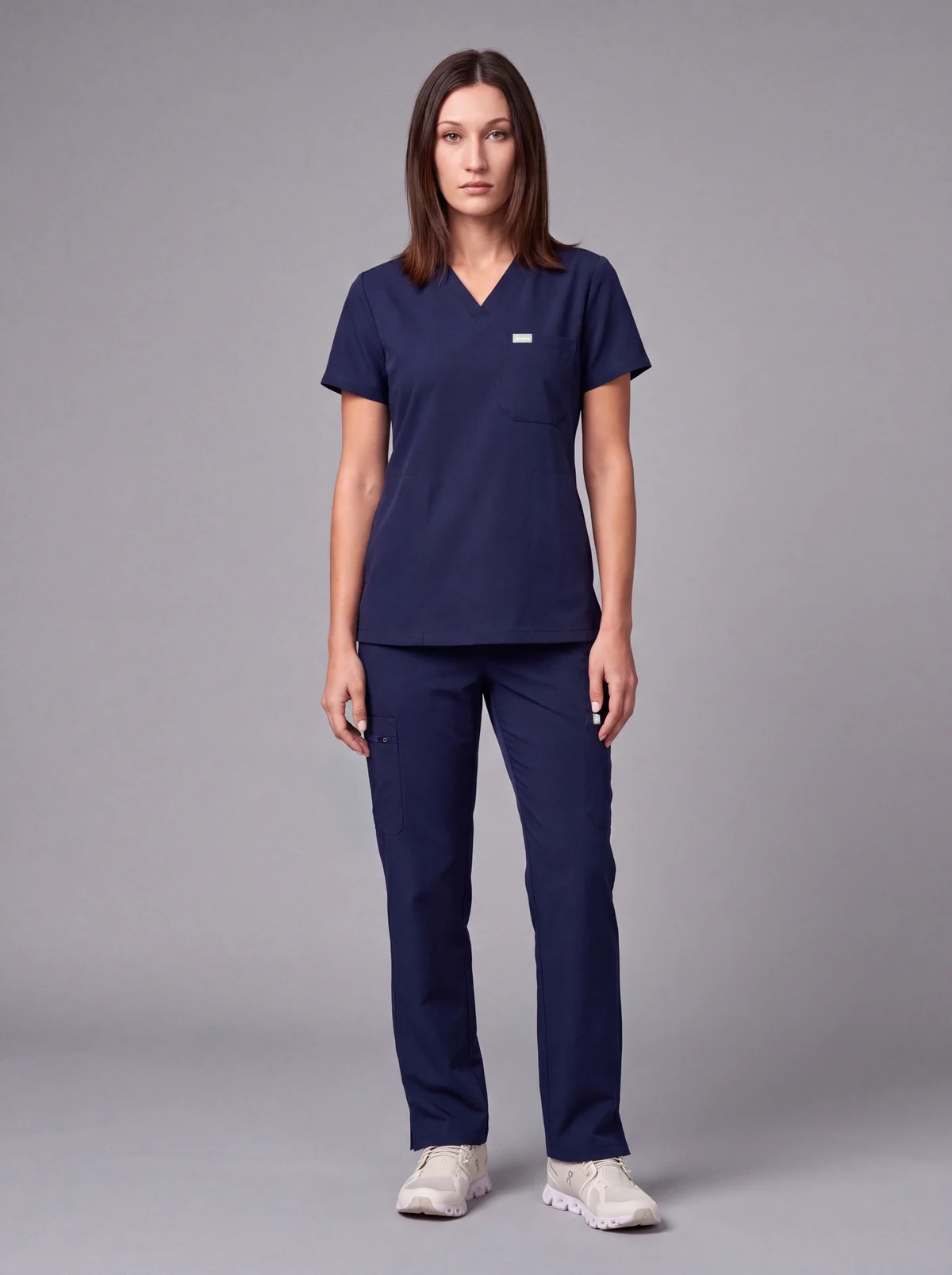 DocNova Women’s Premium Scrub Set – Navy Blue