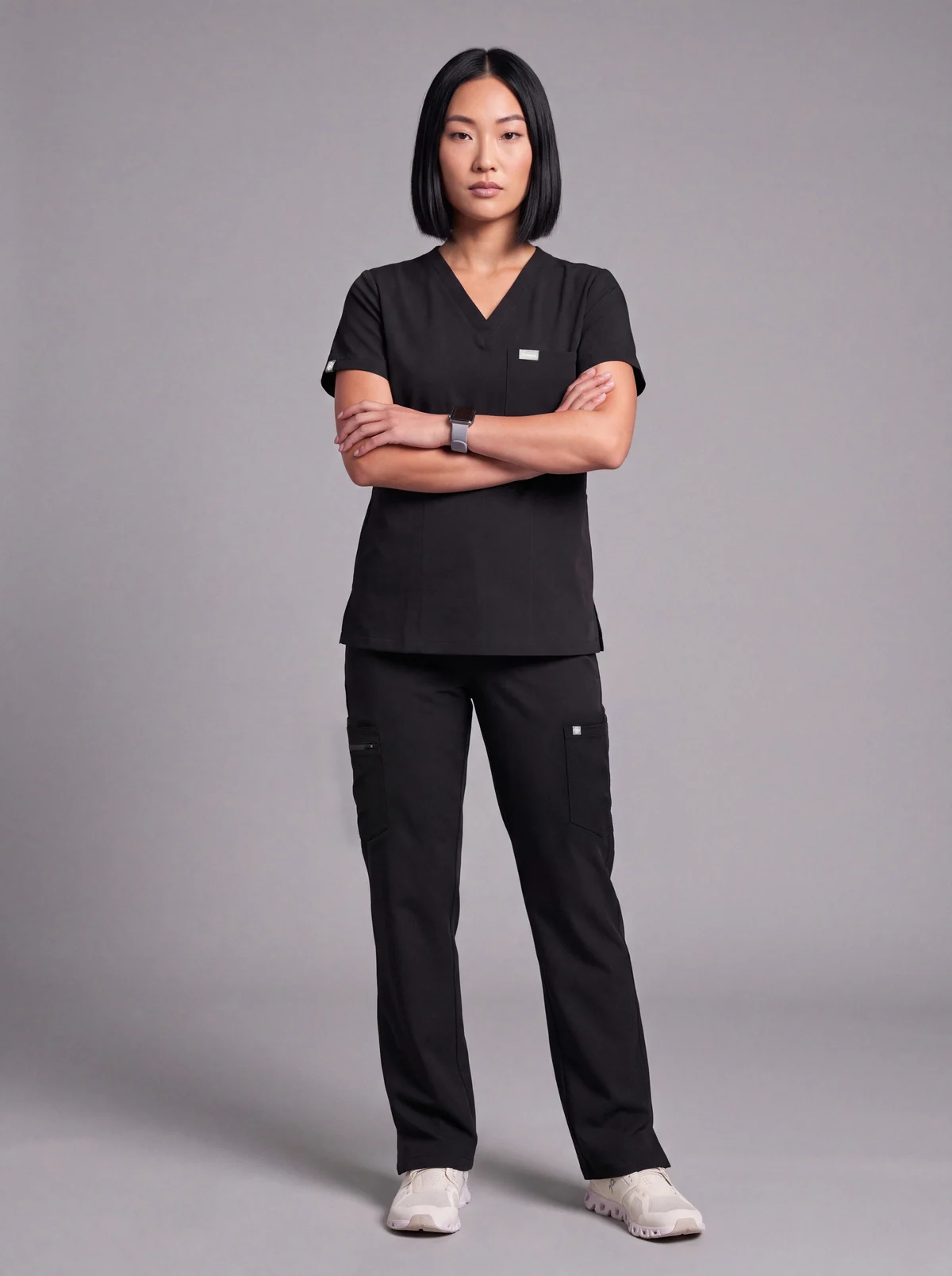 DocNova Women’s Premium Scrub Set – Black