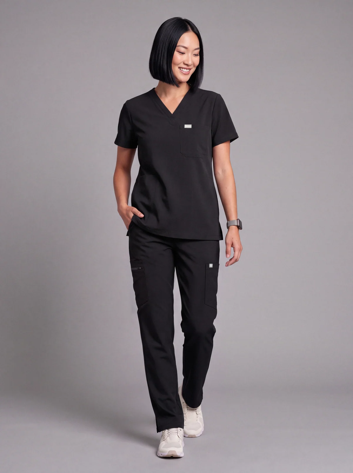 DocNova Women’s Premium Scrub Trousers – Black