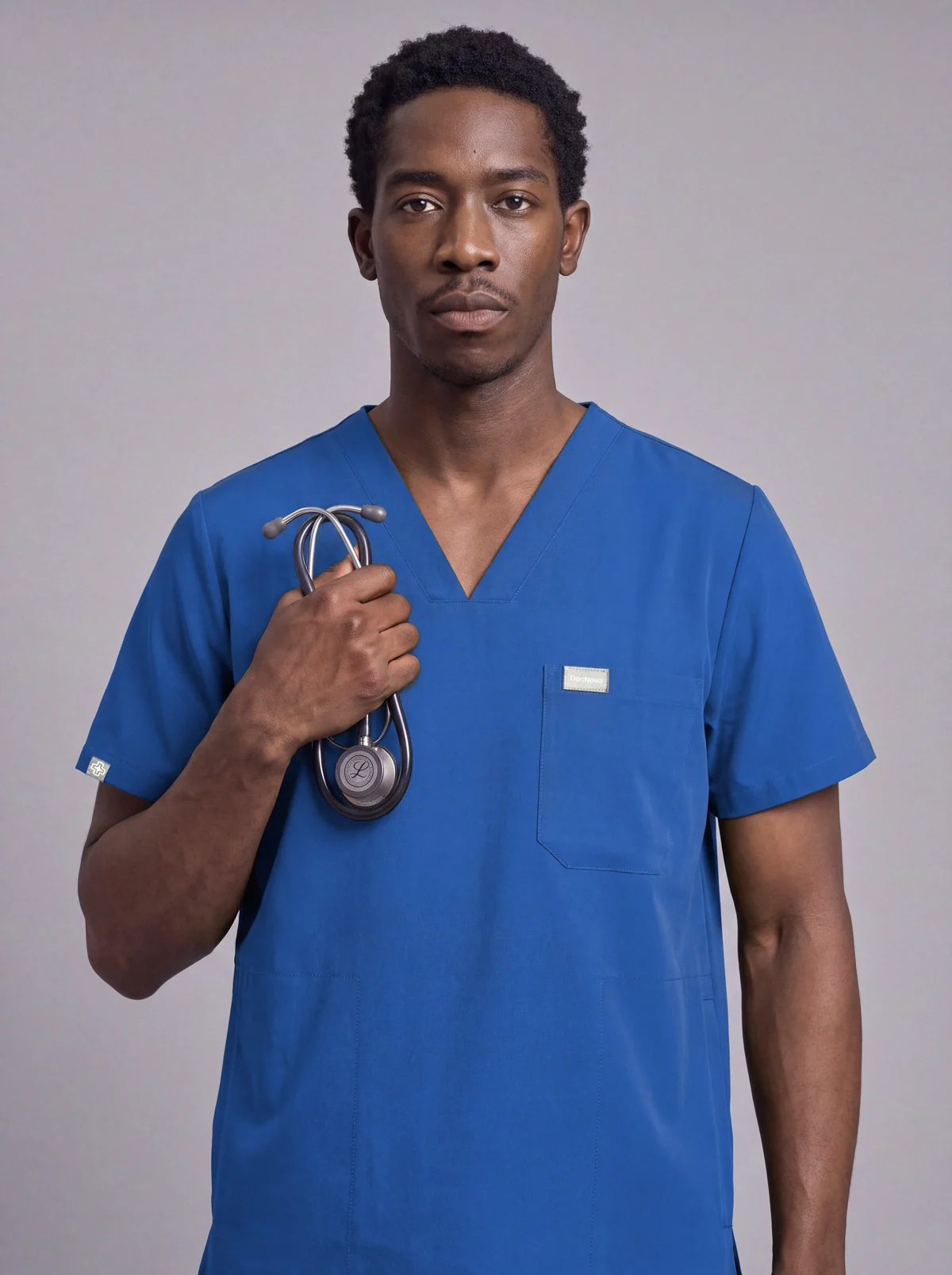 DocNova Men’s Premium Scrub Top – Royal Blue