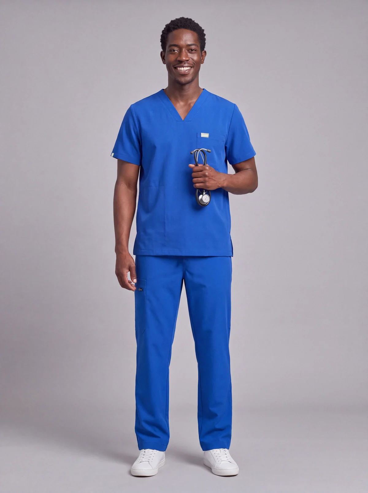 DocNova Men’s Premium Scrub Set – Royal Blue