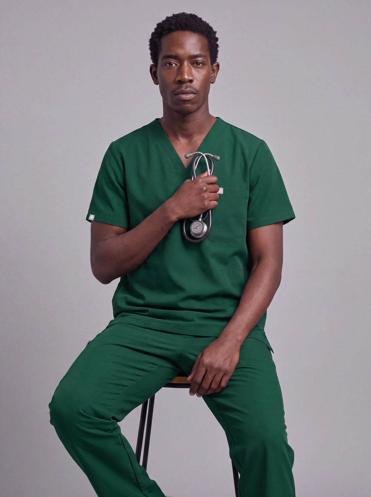 DocNova Men’s Premium Scrub Top – Green