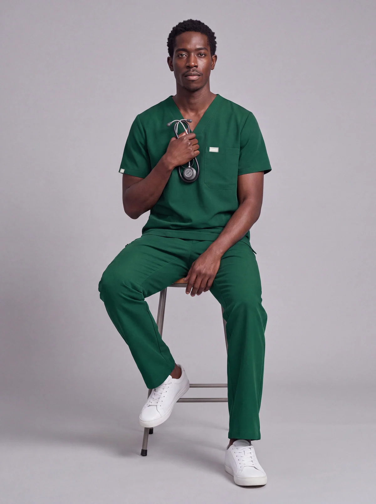 DocNova Men’s Premium Scrub Set – Green