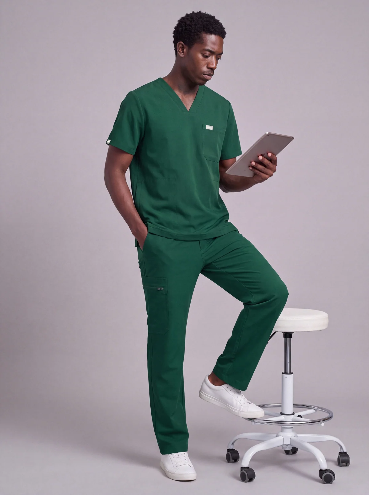 DocNova Men’s Premium Scrub Trousers – Green